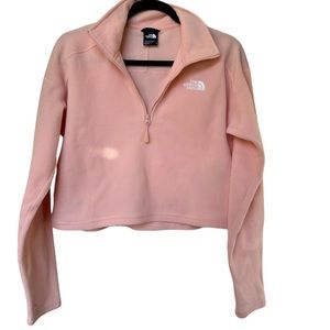The North Face X ASOS Pink Quarter Zip Fleece Crop Top